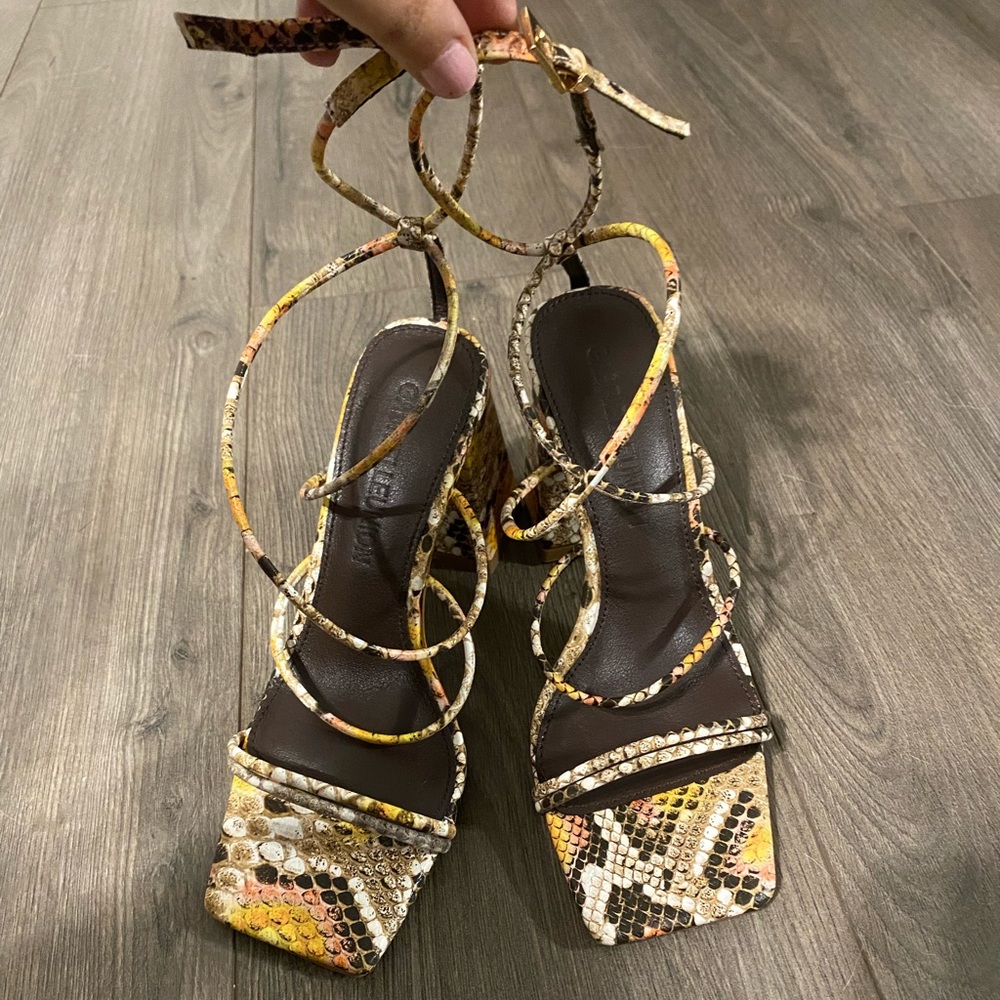 Strapy block heels